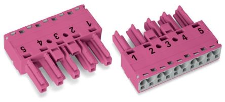 WAGO 770 Series Socket, 5-Pole, Female, Cable Mount, 25A, IP20 [770-285]; 279-3792