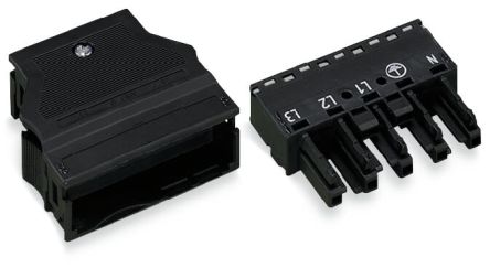 WAGO 770 Series Socket, 5-Pole, Female, Cable Mount, 25A, IP20 [770-305]; 279-3801