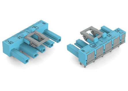 WAGO 770 Series Angled PCB Mount PCB Socket, 5-Contact, 1-Row, 10mm Pitch, Cage Clamp Termination [770-3105/011-000]; 279-3803