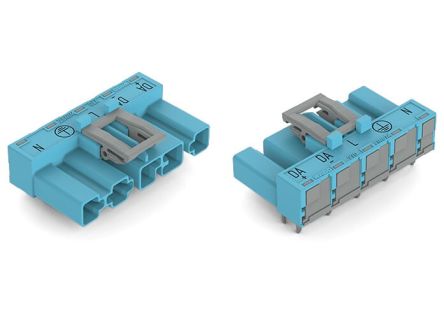 WAGO 770 Series Angled PCB PCB Header, 5 Contact(s), 10 mm Pitch, 1 Row(s), Shrouded [770-3115/011-000]; 279-3806