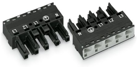WAGO 770 Series Socket, 5-Pole, Female, Cable Mount, 25A, IP20 [770-405]; 279-3819