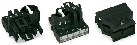 WAGO 770 Series Distribution Connector, 3-Pole, Female, Male, Cable Mount, 25A, IP20 [770-611]; 279-3855