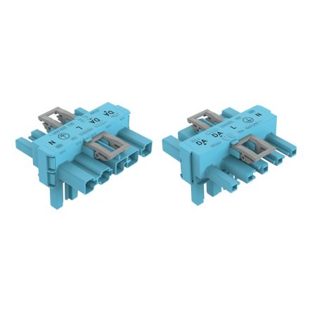 WAGO 770 Series Distribution Connector, 5-Pole, Female, Male, Cable Mount, 25A, IP20 [770-620]; 279-3860