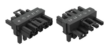 WAGO 770 Series Distribution Connector, 5-Pole, Female, Male, Cable Mount, 25A, IP20 [770-622]; 279-3862