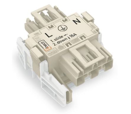 WAGO 770 Series T-Connector, 3-Pole, Cable Mount, 25A, IP20 [770-6223]; 279-3863