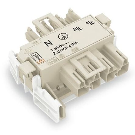 WAGO 770 Series T-Connector, 4-Pole, Cable Mount, 25A, IP20 [770-6224]; 279-3864