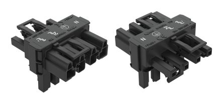 WAGO 770 Series Distribution Connector, 4-Pole, Female, Male, Cable Mount, 25A, IP20 [770-627]; 279-3869