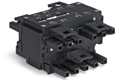 WAGO 770 Series Distribution Connector, 3-Pole, Female, Male, Cable Mount, 25A, IP20 [770-640]; 279-3875