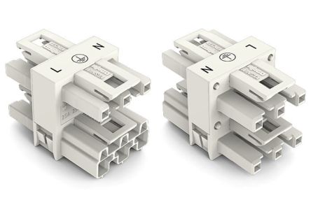WAGO 770 Series Distribution Connector, 3-Pole, Female, Male, Cable Mount, 25A, IP20 [770-657]; 279-3880