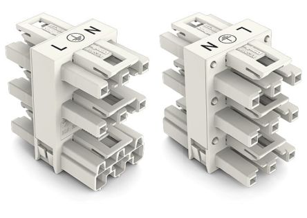 WAGO 770 Series Distribution Connector, 3-Pole, Female, Male, Cable Mount, 25A, IP20 [770-658]; 279-3881