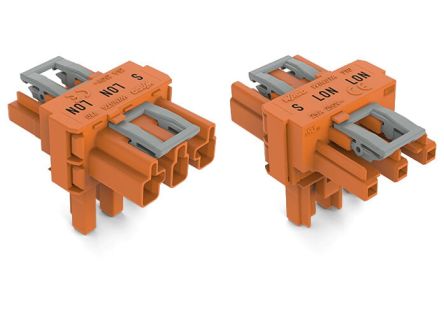 WAGO 770 Series Distribution Connector, 3-Pole, Female, Male, Cable Mount, 25A, IP20 [770-667]; 279-3885