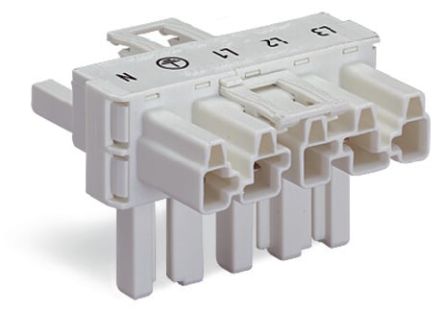 WAGO 770 Series Distribution Connector, 5-Pole, Female, Male, Cable Mount, 25A, IP20 [770-671]; 279-3886