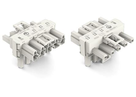 WAGO 770 Series Distribution Connector, 5-Pole, Female, Male, Cable Mount, 25A, IP20 [770-672]; 279-3887