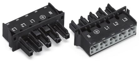 WAGO 770 Series Socket, 5-Pole, Female, Snap-In, 25A, IP20 [770-705/009-000]; 279-3905