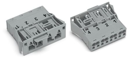 WAGO 770 Series Plug, 4-Pole, Snap-In, 25A, IP20 [770-754]; 279-3923