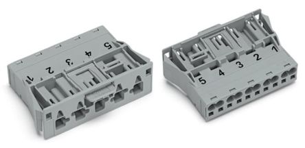 WAGO 770 Series Plug, 5-Pole, Snap-In, 25A, IP20 [770-755]; 279-3924