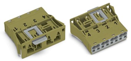 WAGO 770 Series Plug, 4-Pole, Snap-In, 25A, IP20 [770-774]; 279-3926