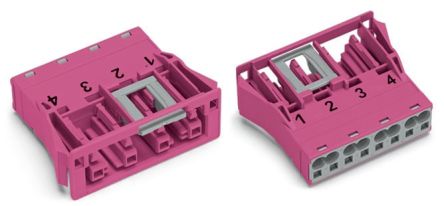 WAGO 770 Series Socket, 4-Pole, Female, Snap-In, 25A, IP20 [770-784]; 279-3928