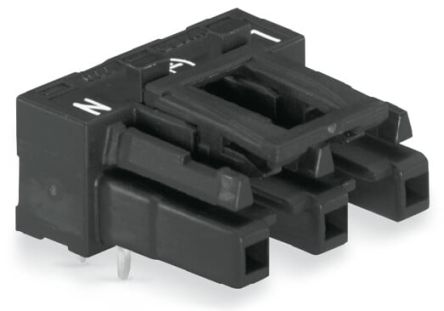 WAGO 770 Series Angled PCB Mount PCB Socket, 3-Contact, 1-Row, 10mm Pitch, Cage Clamp Termination [770-803/011-000]; 279-3934