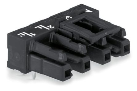 WAGO 770 Series Angled PCB Mount PCB Socket, 4-Contact, 1-Row, 10mm Pitch, Cage Clamp Termination [770-804/011-000]; 279-3936