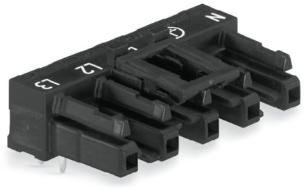 WAGO 770 Series Angled PCB Mount PCB Socket, 5-Contact, 1-Row, 10mm Pitch, Cage Clamp Termination [770-805/011-000]; 279-3938