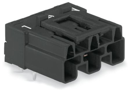 WAGO 770 Series Angled PCB PCB Header, 3 Contact(s), 10 mm Pitch, 1 Row(s), Shrouded [770-813/011-000]; 279-3941