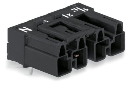 WAGO 770 Series Angled PCB PCB Header, 4 Contact(s), 10 mm Pitch, 1 Row(s), Shrouded [770-814/011-000]; 279-3943