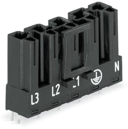 WAGO 770 Series Straight PCB PCB Header, 5 Contact(s), 10 mm Pitch, 1 Row(s), Shrouded [770-815]; 279-3944