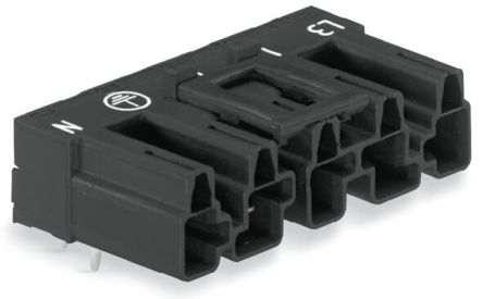 WAGO 770 Series Angled PCB PCB Header, 5 Contact(s), 10 mm Pitch, 1 Row(s), Shrouded [770-815/011-000]; 279-3945
