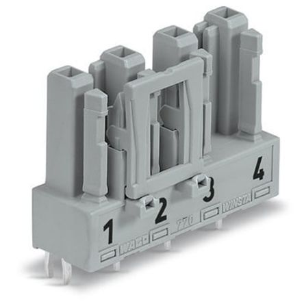 WAGO 770 Series Straight PCB Mount PCB Socket, 4-Contact, 1-Row, 10mm Pitch, Cage Clamp Termination [770-844]; 279-3961