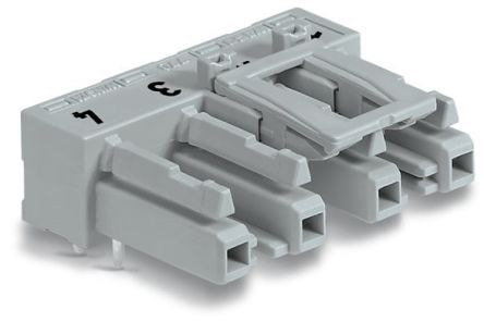 WAGO 770 Series Angled PCB Mount PCB Socket, 4-Contact, 1-Row, 10mm Pitch, Cage Clamp Termination [770-844/011-000]; 279-3963
