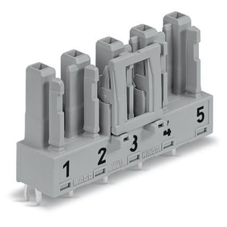 WAGO 770 Series Straight PCB Mount PCB Socket, 5-Contact, 1-Row, 10mm Pitch, Cage Clamp Termination [770-845]; 279-3964