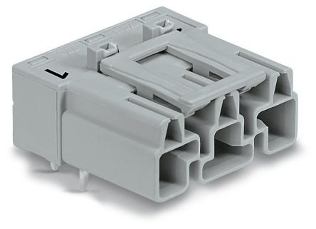WAGO 770 Series Angled PCB PCB Header, 3 Contact(s), 10 mm Pitch, 1 Row(s), Shrouded [770-853/011-000]; 279-3967