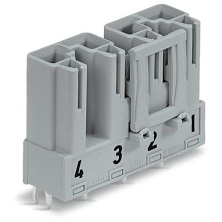 WAGO 770 Series Straight PCB PCB Header, 4 Contact(s), 10 mm Pitch, 1 Row(s), Shrouded [770-854]; 279-3968