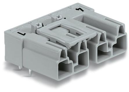 WAGO 770 Series Angled PCB PCB Header, 4 Contact(s), 10 mm Pitch, 1 Row(s), Shrouded [770-854/011-000]; 279-3969