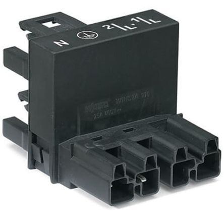 WAGO 770 Series Distribution Connector, 4-Pole, Female, Male, Cable Mount, 25A, IP20 [770-944]; 279-3975
