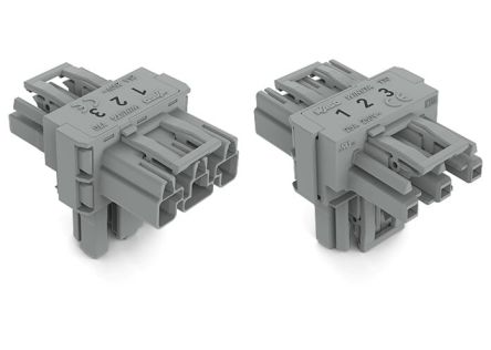 WAGO 770 Series Distribution Connector, 3-Pole, Female, Male, Cable Mount, 25A, IP20 [770-970]; 279-3977