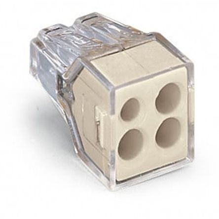 WAGO 773 Series Junction Box Connector, 4-Way, 24A, 18 → 14 AWG Wire, Push In Termination [773-124]; 279-3986