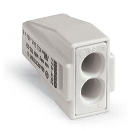 WAGO 773 Series Junction Box Connector, 2-Way, 24A, 18 → 14 AWG Wire, Push In Termination [773-492]; 279-3988