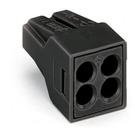WAGO 773 Series Junction Box Connector, 4-Way, 24A, 18 → 14 AWG Wire, Push In Termination [773-514]; 279-3994