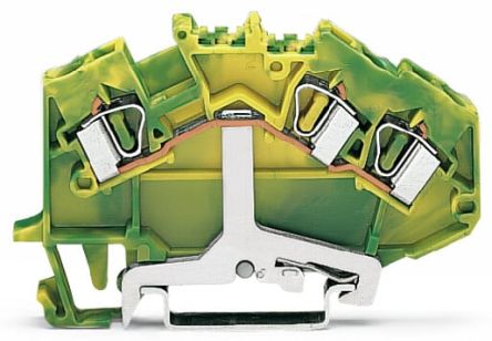 WAGO 3-Way DIN Rail Earth Terminal Block, 4mm², 12 AWG Wire, Cage Clamp, Polyamide Housing [781-637]; 279-4028