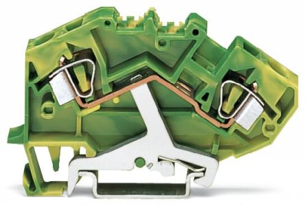 WAGO 2-Way DIN Rail Earth Terminal Block, 6mm², 10 AWG Wire, Cage Clamp, Polyamide Housing [782-607]; 279-4040