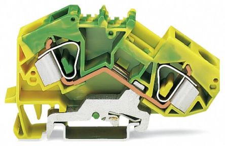 WAGO 2-Way DIN Rail Earth Terminal Block, 16mm², 6 AWG Wire, Cage Clamp, Polyamide Housing [783-607]; 279-4049