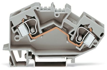 WAGO 784-601 784 Series Grey, 10mm², 1-Level, Cage Clamp Termination, CSA [784-601]; 279-4053