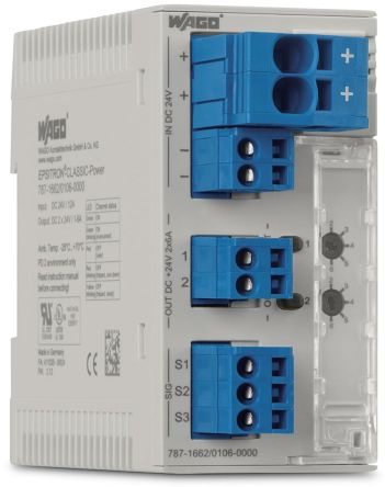 WAGO Electronic Circuit Breaker 3.8A 24V 787, 2 channels , DIN Rail [787-1662/004-1000]; 279-4095