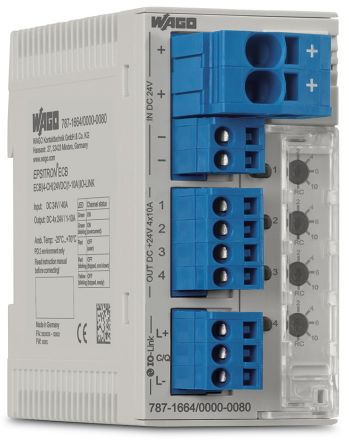 WAGO Electronic Circuit Breaker 10A 24V 787, 4 channels , DIN Rail [787-1664/000-080]; 279-4100
