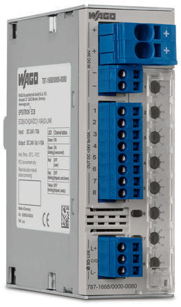 WAGO Electronic Circuit Breaker 10A 24V 787, 8 channels , DIN Rail [787-1668/000-080]; 279-4111