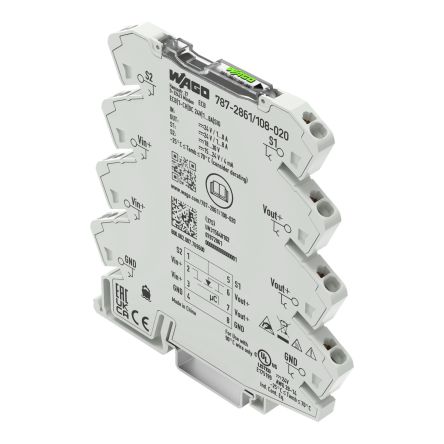 WAGO Electronic Circuit Breaker 8A 24V 787, 1 channels , DIN Rail [787-2861/108-020]; 279-4126