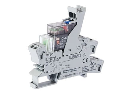 WAGO 788 Series Relay Module, DIN Rail Mount, 24V dc Coil, SPDT, 1-Pole, 16A Load [788-341]; 279-4213