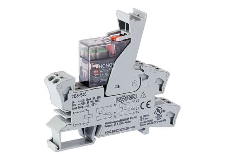 WAGO 788 Series Relay Module, DIN Rail Mount, 24V ac Coil, DPDT, 2-Pole, 8A Load [788-546]; 279-4231